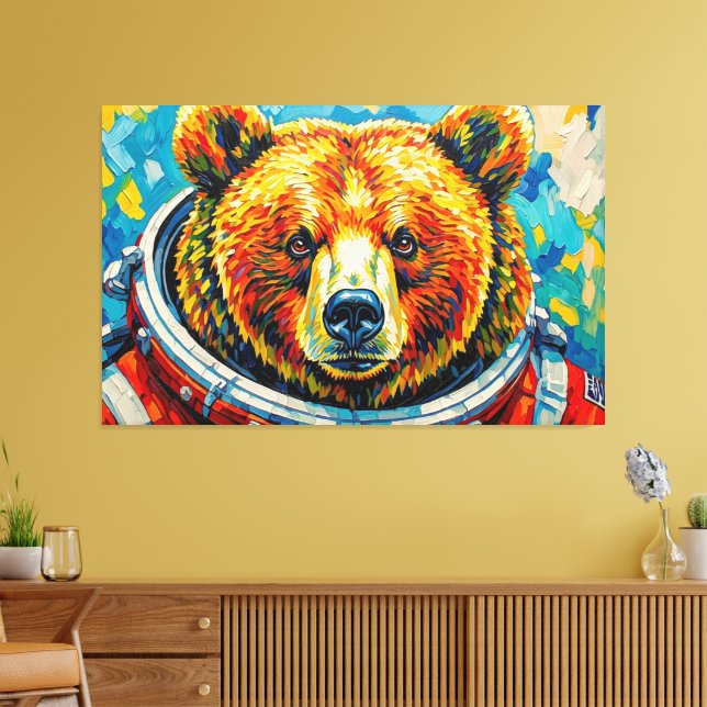 BEAR IN SPACE-7 CANVAS PRINT (Insitu(LivingRoom))