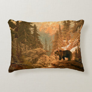Bear in the Rocky Mountainsbear,brown,animal,grizz Accent Pillow