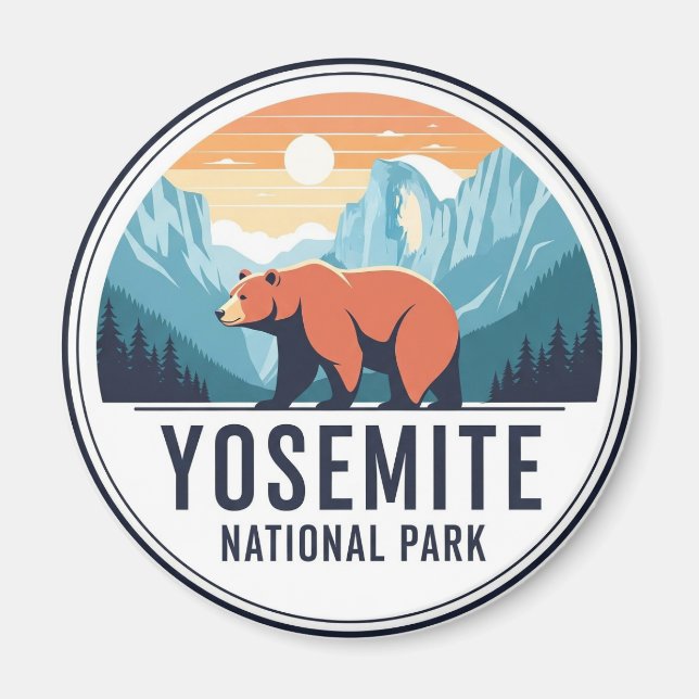 Bear in Yosemite National Park Half Dome Magnet (Front)