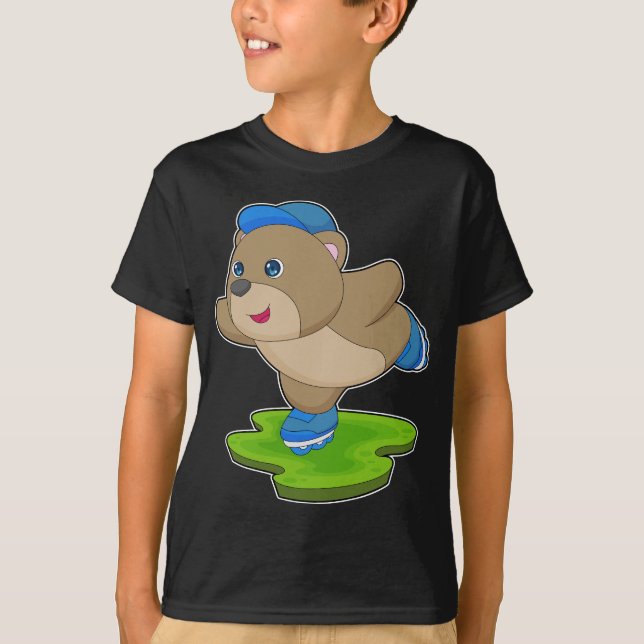 Bear Inline skating Roller skates T-Shirt (Front)