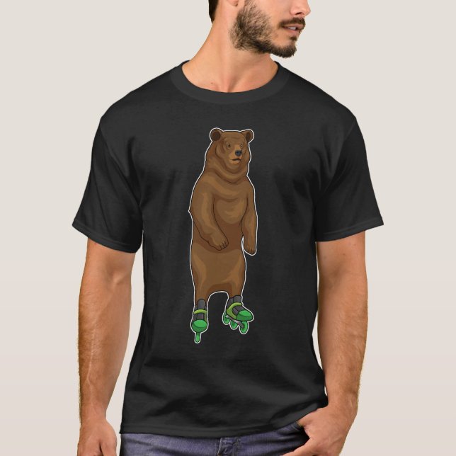 Bear Inline skating Roller skates T-Shirt (Front)