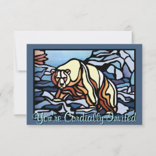 Bear Invitations Personalized Polar Bear Art Cards
