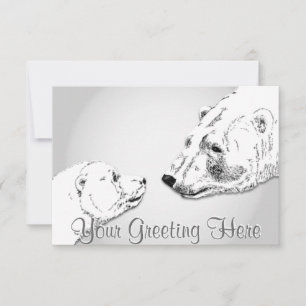 Bear Invitations Personalized Polar Bear Cubs Card
