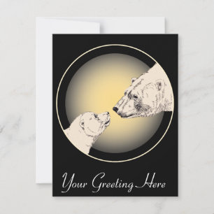 Bear Invitations Personalized Polar Bear Cubs Card
