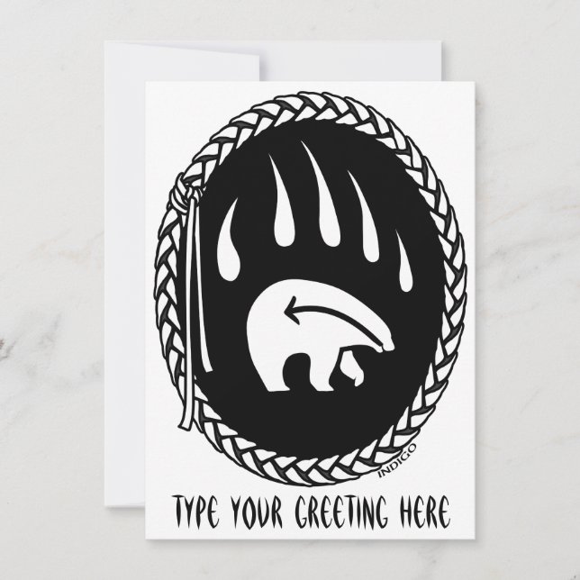 Bear Invitations Personalized Tribal Bears Card (Front)