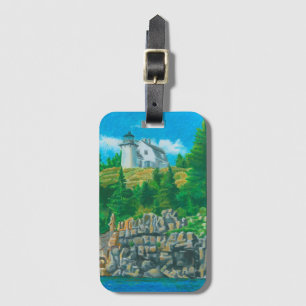 Bear Island Light Painting Luggage Tag