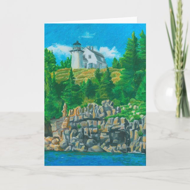 Bear Island Light Painting Thank You Card (Front)