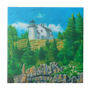 Bear Island Light Painting Tile