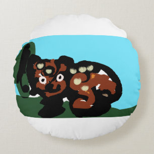 Bear joy round pillow