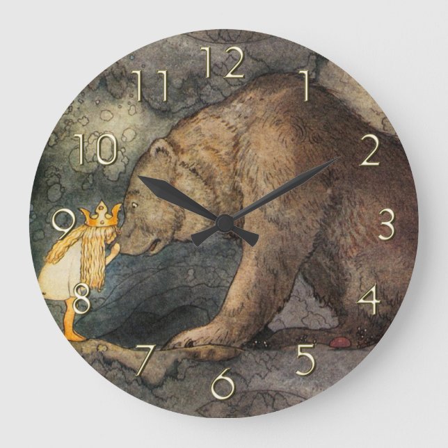 Bear Kiss Large Clock (Front)