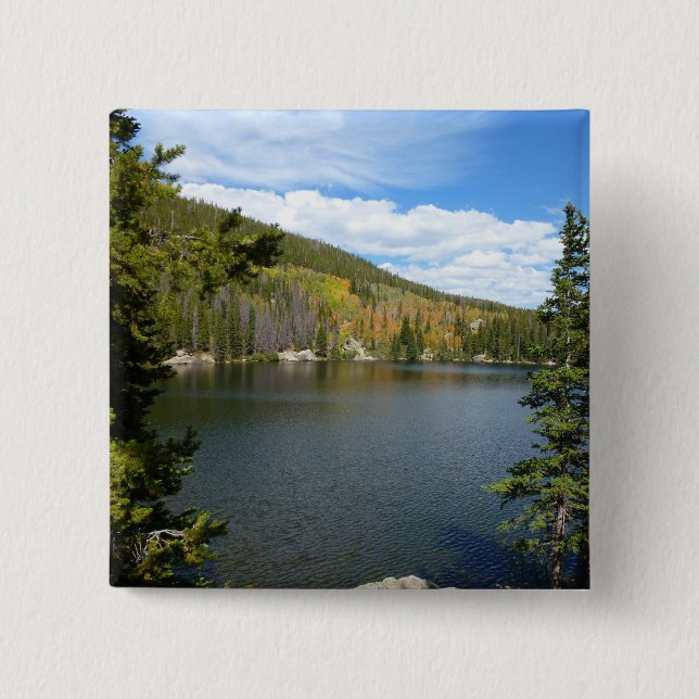 Bear Lake at Rocky Mountain National Park 2 Inch Square Button (Front)