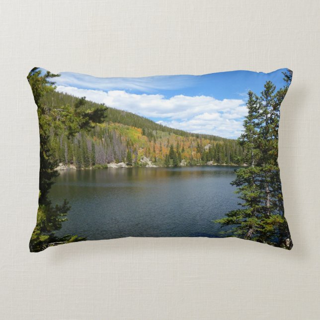 Bear Lake at Rocky Mountain National Park Accent Pillow (Front)
