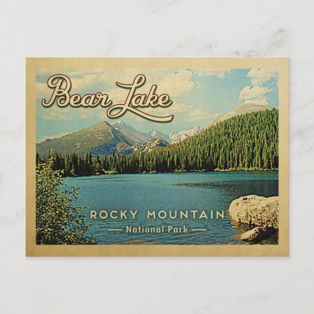 Bear Lake Colorado Vintage Rocky Mountains Postcard (Front)