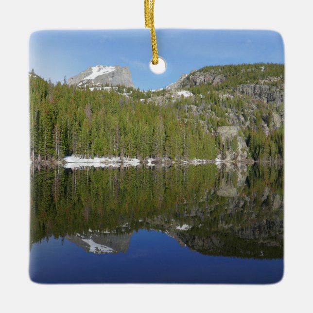 Bear Lake Reflection I Ceramic Ornament (Front)