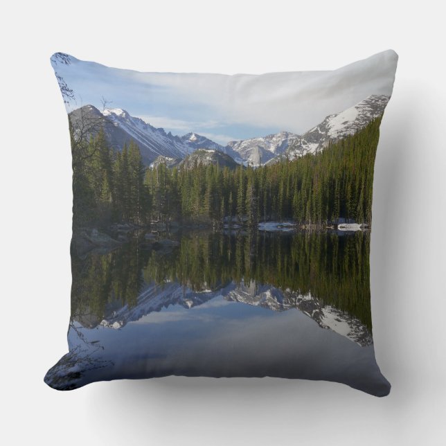 Bear Lake Reflection II Throw Pillow (Front)