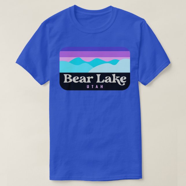 Bear Lake Utah Camping Retro Badge TShirt (Design Front)