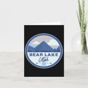 Bear Lake Utah Ut Mountains Badge Hiking Souvenir Card
