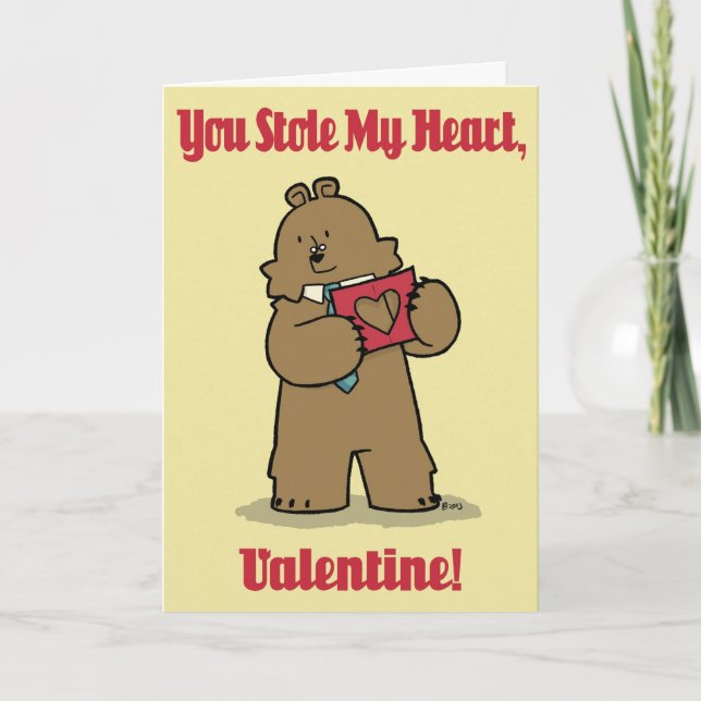 Bear Lawyer "Stolen Heart" - Valentine Card (Front)