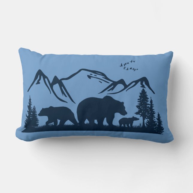 Bear Lodge Decor Pillow (Personalize) (Front)