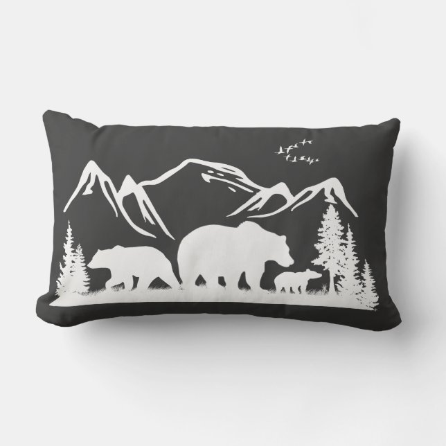 Bear Lodge Decor Pillow (Personalize) (Front)