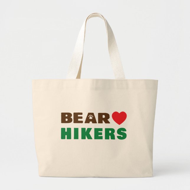 Bear love hiker large tote bag (Front)