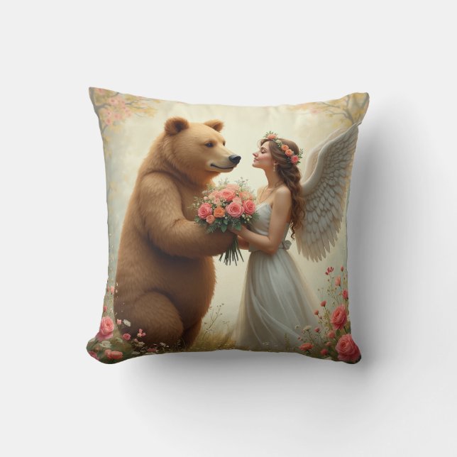  bear love throw pillow (Front)