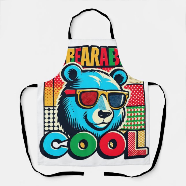 Bear lover cool appron  apron (Front)