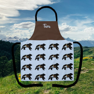 Bear Lover's Baby Blue et marron Brown tablier