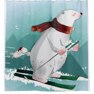 Bear Lovers   Polar Bear Skiing Funny Bear Cute