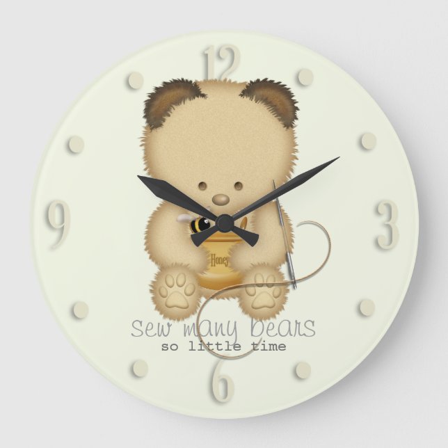 Bear Making Design Large Clock (Front)