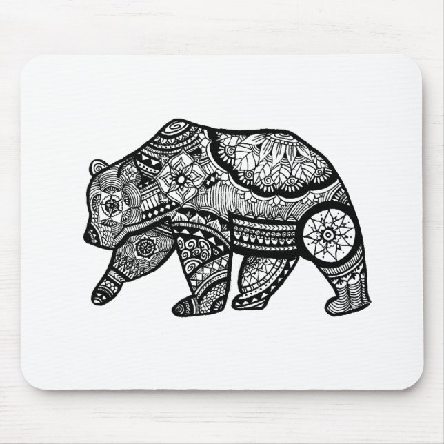 Bear Mandala Art Mouse Pad (Front)