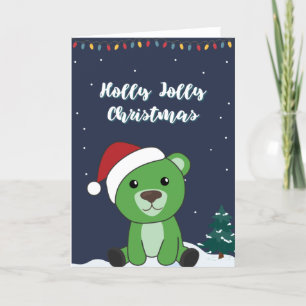 Bear Merry Christmas Winter Animals Bears Holiday Card