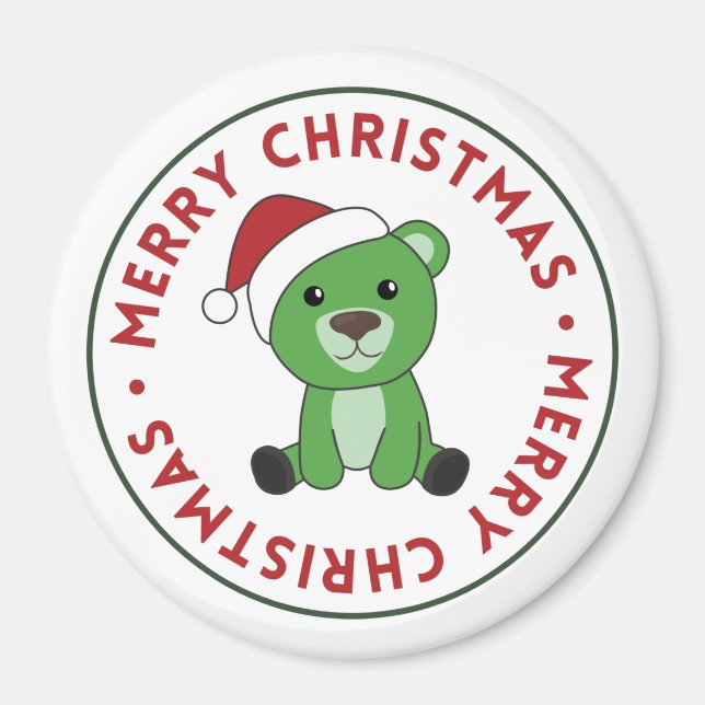 Bear Merry Christmas Winter Animals Bears Magnet (Front)