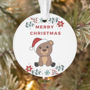 Bear Merry Christmas Winter Animals Bears Ornament
