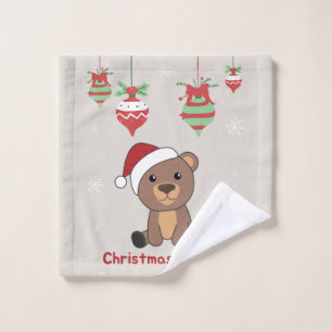 Bear Merry Christmas Winter Animals Bears Wash Clo Cloth
