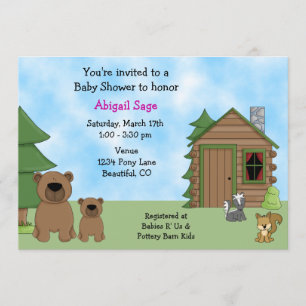 Bear mignonne et Baby shower Cabine Invitation pou