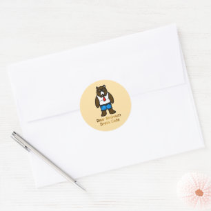 Bear Minimum Funny Office Pun Art Classic Round Sticker