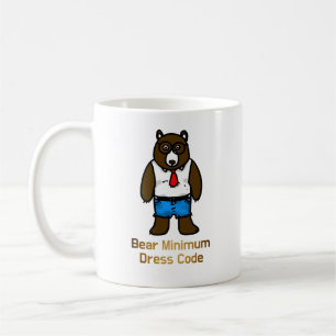 Bear Minimum Funny Office Pun Art Coffee Mug