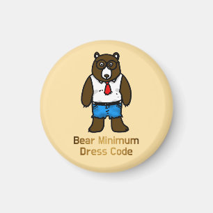 Bear Minimum Funny Office Pun Art Magnet
