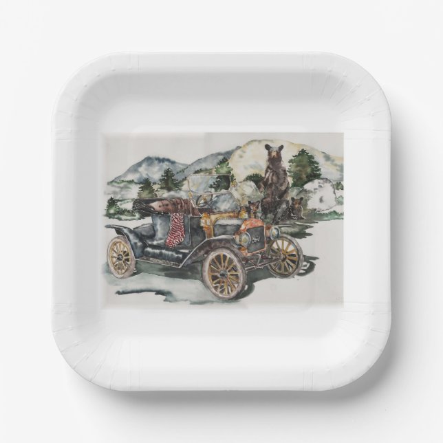 Bear Mischief Paper Plate (Front)