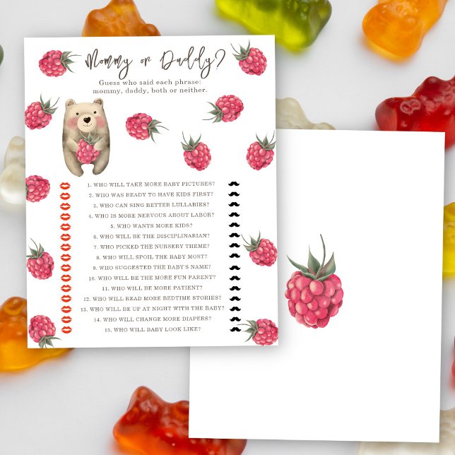 Bear - mommy or daddy baby shower game (Creator Uploaded)