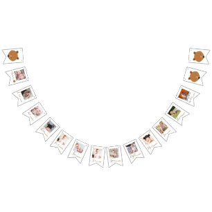 Bear Monthly Photo First Birthday Bunting Flags