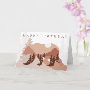 Bear Moon Forest Happy Birthday for Him Card