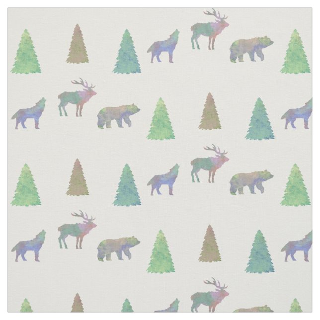 Bear Moose Wolf Fabric Pattern (Swatch)