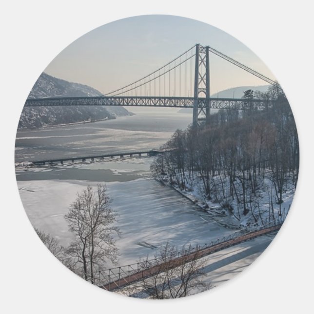 Bear Mountain Bridge Classic Round Sticker (Front)