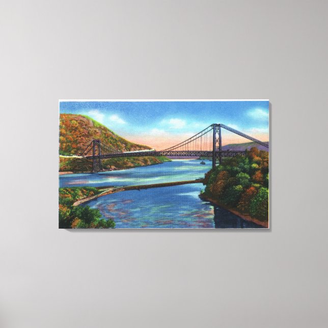 Bear Mountain Hudson River Bridge Canvas Print (Front)