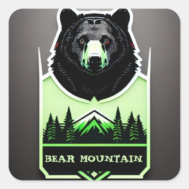Bear mountain square sticker (Front)