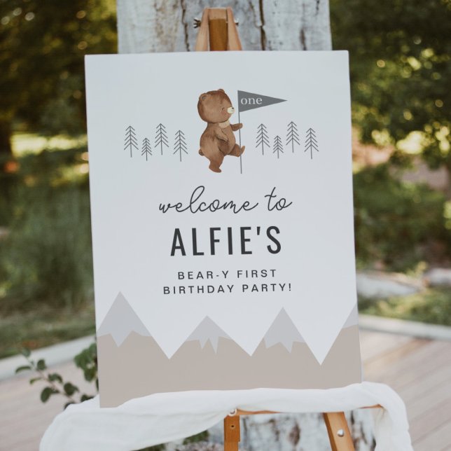 Bear Mountains First Birthday Welcome Sign (Creator Uploaded)