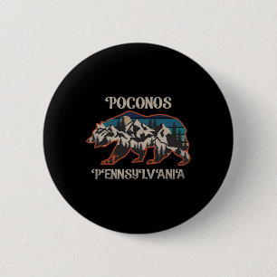 Bear Mountains Poconos Pennsylvania Pa Vintage 80s 2 Inch Round Button