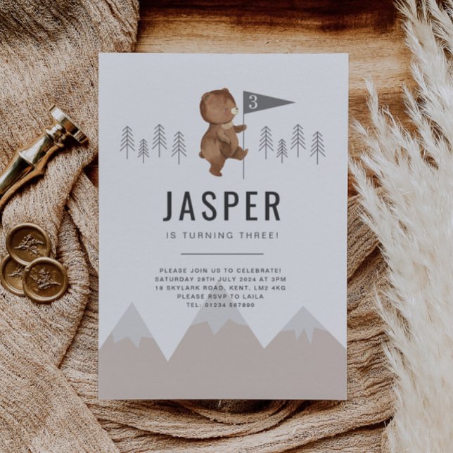 Bear Mountains Third Birthday Invitation (Creator Uploaded)
